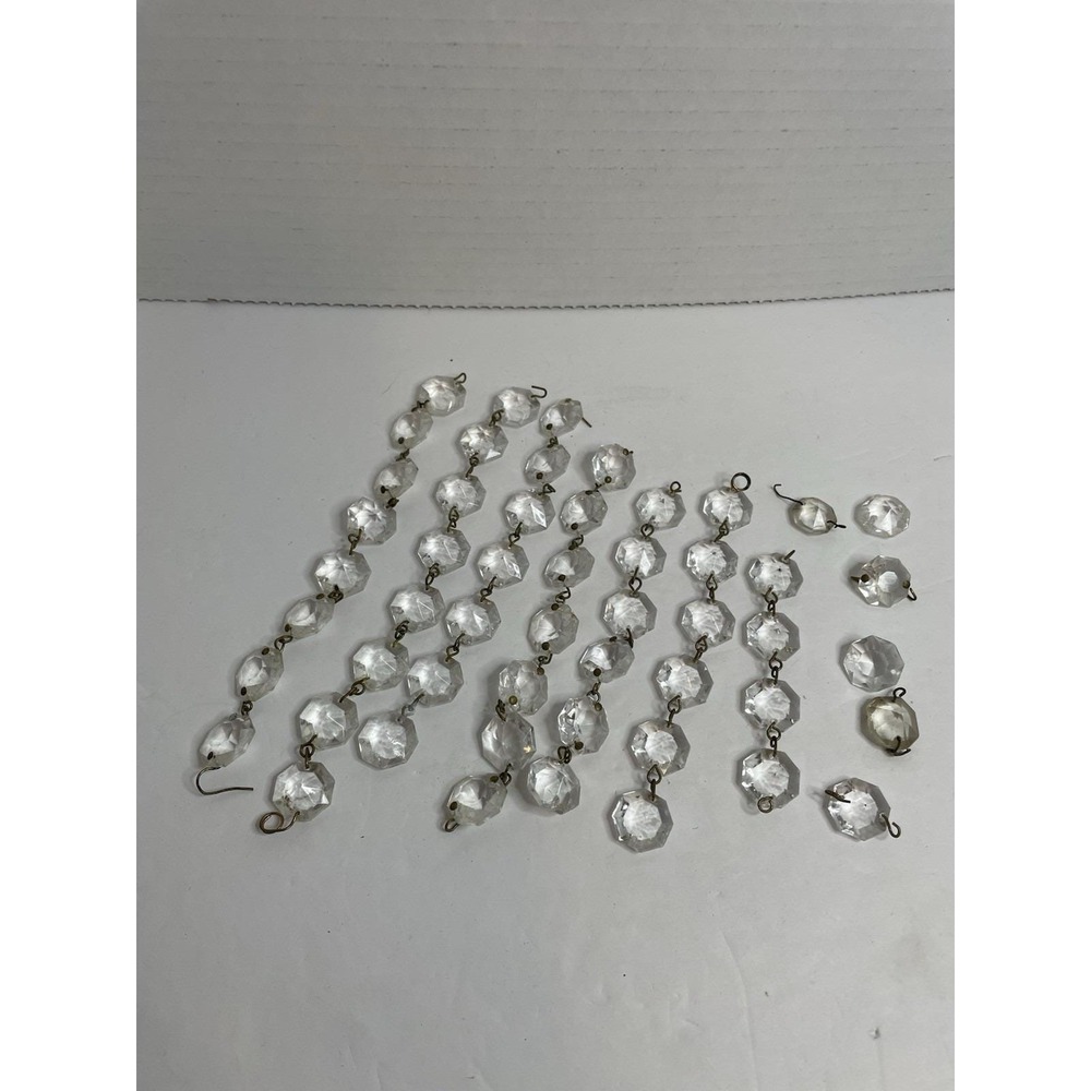 Vintage Links of Faceted Crystal Glass Prisms  52 Prisums